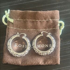 Ross-Simons Intricate Silver Hoop Earrings